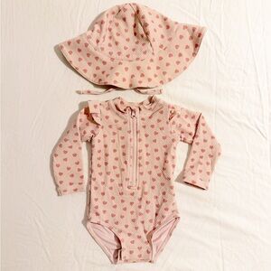 Quincy Mae Heart Rashguard and Hat